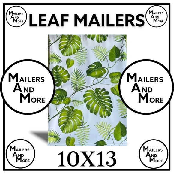 50 10X13 Leaves Poly Mailers PRICE IS FIRM WEEKEND SALE - Picture 2 of 8